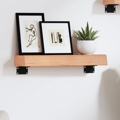 vidaXL Nástenná polica bledohnedá 40x10x6 cm ošetrený dubový masív