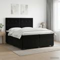 vidaXL Posteľ boxspring s matracom Čierna 200 x 200 cm Zamat