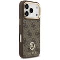 Púzdro Guess 4G Strass Logo & Big Strap Metal Buttons MagSafe pre iPhone 17 Pro hnedé
