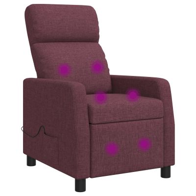 vidaXL Masážne relaxačné kreslo Fialová Látka