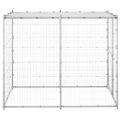 vidaXL Voliéra pre psy pozinkovaná oceľ so strechou 110x220x180 cm