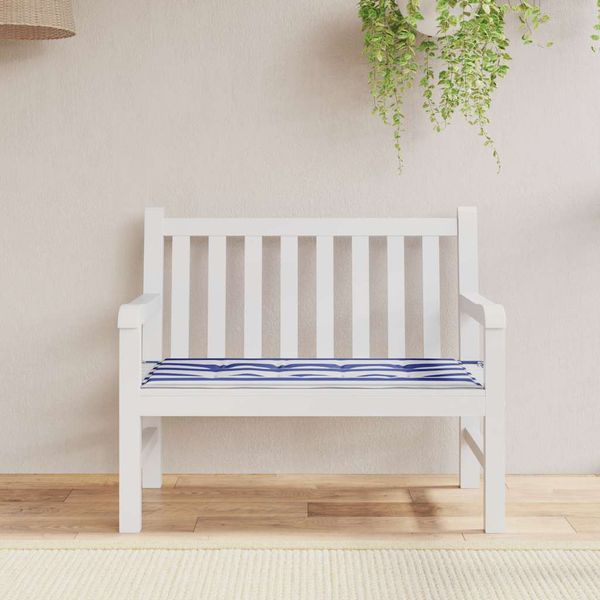 vidaXL Podložka na záhradnú lavičku modro-biele pruhy 100x50x4cm látka