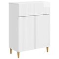 vidaXL Servírovacia skriňa Biela s vysokým leskom 66 x 34,5 x 90 cm