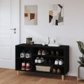 vidaXL Botník čierny 102x36x60 cm spracované drevo
