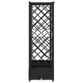 vidaXL Vyvýšený záhon s mriežkou a strechou Čierna 202,5 x 40 x 121 cm