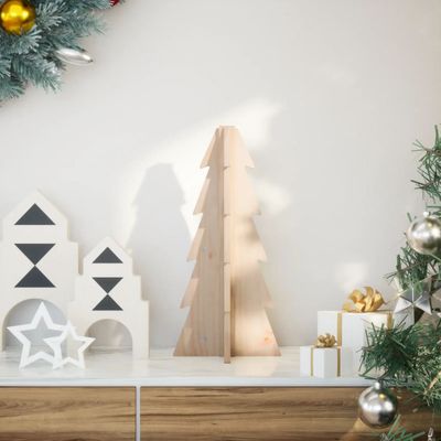 vidaXL Drevený vianočný stromček na dekoráciu 49 cm masívna borovica