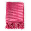 vidaXL Deka, bavlnená, štvorčeky 220x250 cm, ružová