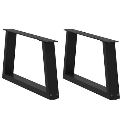 vidaXL Nohy konferenčného stolíka v tvare V, 2 ks, čierne, 50 x (30-31,3) cm, oceľové