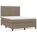vidaXL Boxspring posteľ s matracom sivohnedý 140x190 cm látka