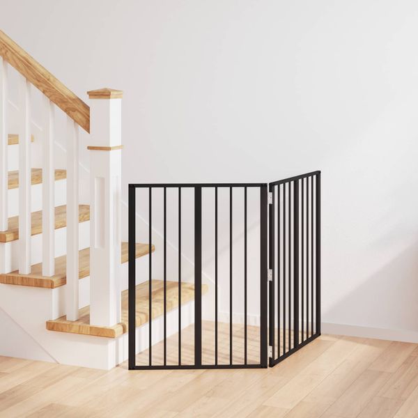 vidaXL Psia brána 2 pcs Čierny 60 x 80 cm Pozinkovaná oceľ
