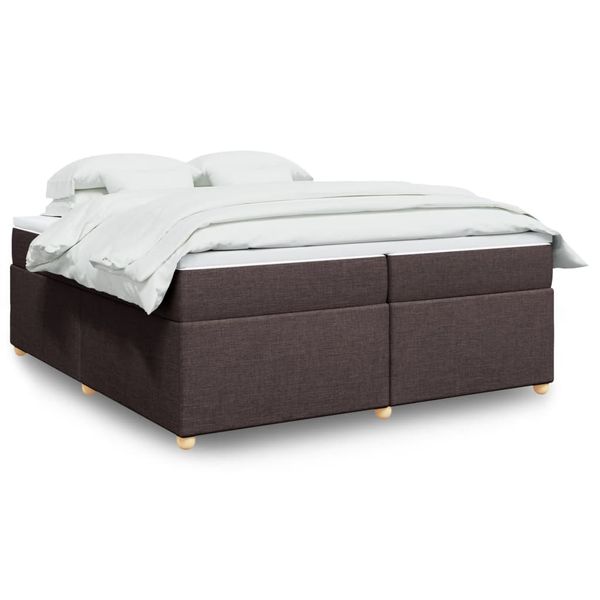 vidaXL Boxspring posteľ s matracom tmavohnedá 200x200 cm látka