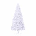 vidaXL Umelý vianočný stromček s 300 LED-i Biela 240 cm PVC a oceľ