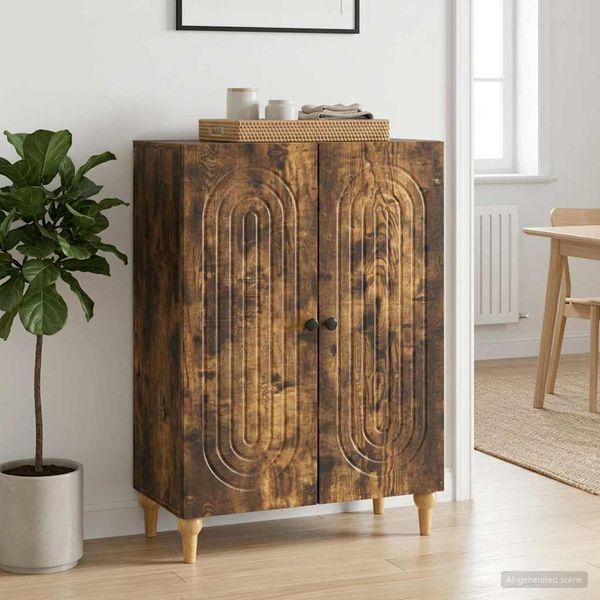 vidaXL Servírovacia skriňa Dymový dub 66 x 34,5 x 90 cm