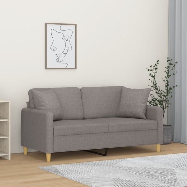 vidaXL 2-miestna pohovka s vankúšmi sivohnedá 140 cm látka