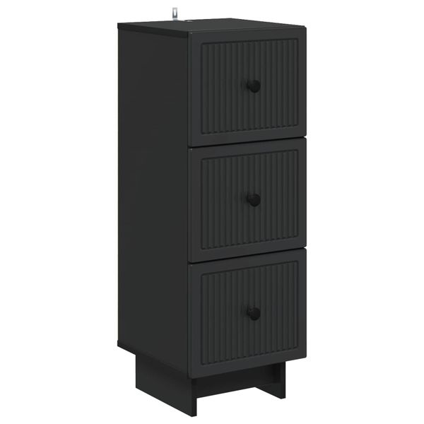 vidaXL Zásuvkový kabinet Čierna 33 x 34,5 x 90 cm Kompozitné drevo