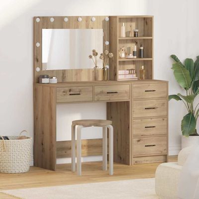 vidaXL Toaletný stolík Hnedá 78.5 x 41 x 135 cm Kompozitné drevo