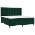 vidaXL Posteľný rám boxsping s matracom tmavozelený 160x200 cm zamat