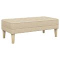 vidaXL lavička s vankúšom Krémová 113 x 57 x 39 cm látka