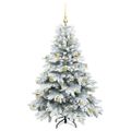 vidaXL Umelý vianočný stromček s 150 LED-i Biela 150 cm PE a PVC