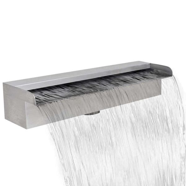 Obdĺžniková bazénová fontána/vodopád, nehrdzavejúca oceľ 45 cm