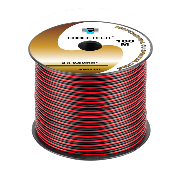 Kábel dvojlinka Cabletech KAB0382 2x 0,5 mm červeno-čierna CU