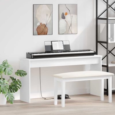 vidaXL Stojan na klávesy Biela 130 x 32 x 64 cm Kompozitné drevo