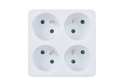 Zásuvka rozbočovacia SOLIGHT P108, 4x 10A, biela
