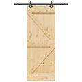 vidaXL Posuvné dvere NARVIK Prírodná a čierna 80 x 210 cm (152,5 cm)