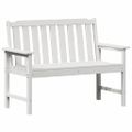 vidaXL Záhradná lavička Biela 120 x 59 x 88 cm HDPE