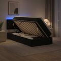 vidaXL LED úložná posteľ s matracom Čierna 90 x 200 cm Zamat