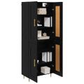 vidaXL Highboard Čierny dub 69,5 x 34 x 180 cm Kompozitné drevo