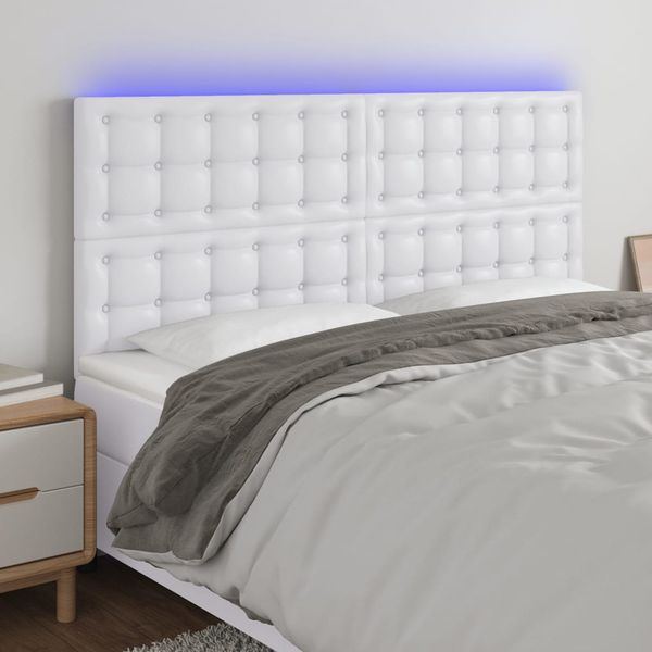 VidaXL Čelo postele biele 200x5x118/128 cm umelá koža