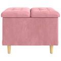 vidaXL Ottoman s Úložným Priestorom Ružová 60 x 60 x 45 cm Zamat