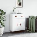 vidaXL Komoda lesklá biela 69,5x34x90 cm spracované drevo