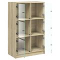 vidaXL Vysoká skrinka s dvierkami sonoma 68x37x109 cm kompozitné drevo