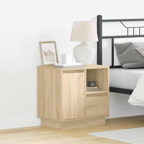vidaXL Nočný stolík Sonoma dub 50 x 34,5 x 50 cm Kompozitné drevo