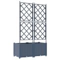 vidaXL Záhradný kvetináč 2 ks Sivá 80 x 40 x 143 cm PP