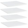 vidaXL Prídavné police 4ks, lesklé biele 40x40x1,5cm, kompozitné drevo