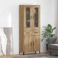 vidaXL Highboard Remeselný dub 69,5 x 34 x 180 cm Kompozitné drevo