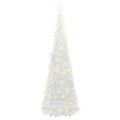 vidaXL Umelý vianočný stromček vyskakovací 150 LED biely 180 cm