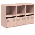 vidaXL Komoda ružová 101,5x39x73,5 cm oceľ valcovaná za studena