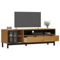 vidaXL TV skrinka, sklenené dvierka FLAM 158x40x50cm, borovicový masív