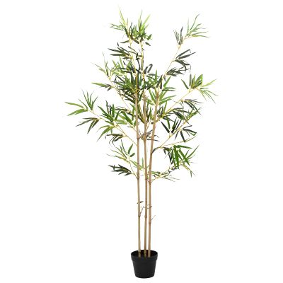 vidaXL Umelý bambusový strom Zelená 55 x 16 x 150 cm Látka a bambus
