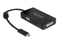 Externý video adaptér - USB-C - DVI, HDMI, VGA - čierna