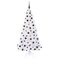 vidaXL Umelý vianočný stromček s 300 LED-i Biela 180 cm PVC a oceľ