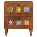 vidaXL Nočný stolík 2 ks Hnedá 40 x 33 x 46 cm Masívne mango drevo