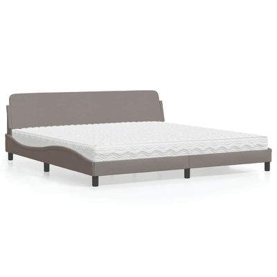 vidaXL Posteľ s matracom Dover sivohnedá 200x200 cm látka