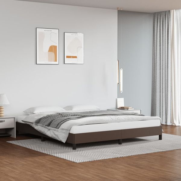 vidaXL Posteľný rám hnedý 160x200 cm umelá koža