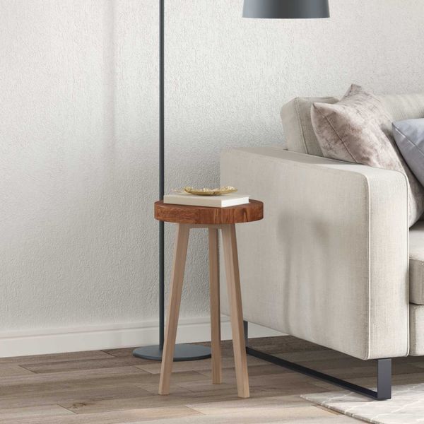 vidaXL Vrchná doska Svetlohnedá Ø 30 x 4 cm Masívne dubové drevo