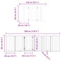 vidaXL Brána pre psa s dvere sklad. 15pan. čierna 750cm topoľové drevo